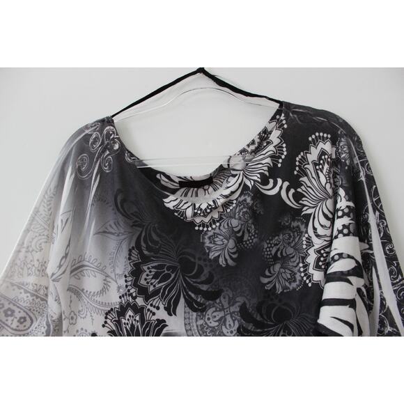 Crimson Ivy Womens A-Symmetrical off The Shoulder Sweater Grey Size L Pre-Owned - Picture 3 of 5